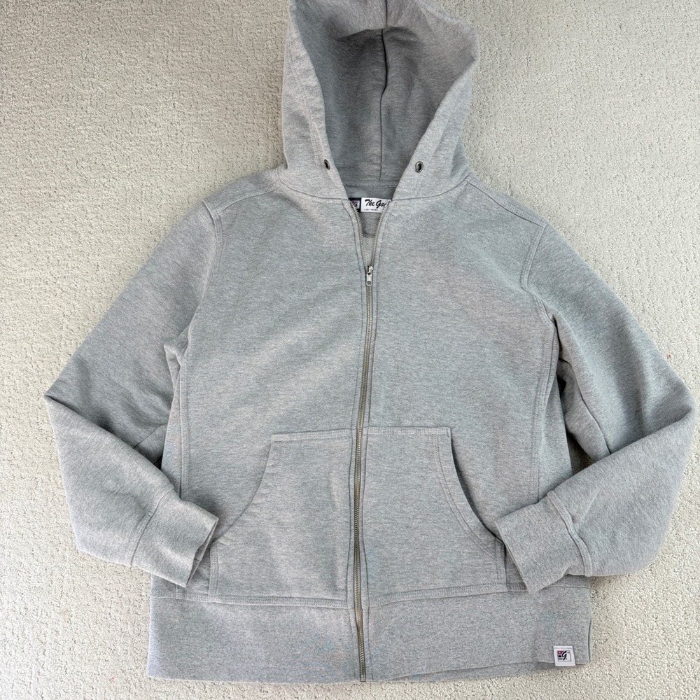 The Game Mens L Full Zip Hoodie Heather Gray Made in USA‎ Heavyweight Sweatshirt